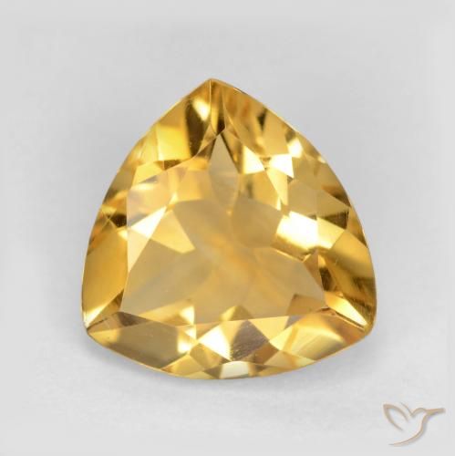 1.75ct Natural Medium-Light Golden Citrine, Trillion, VVS-VS