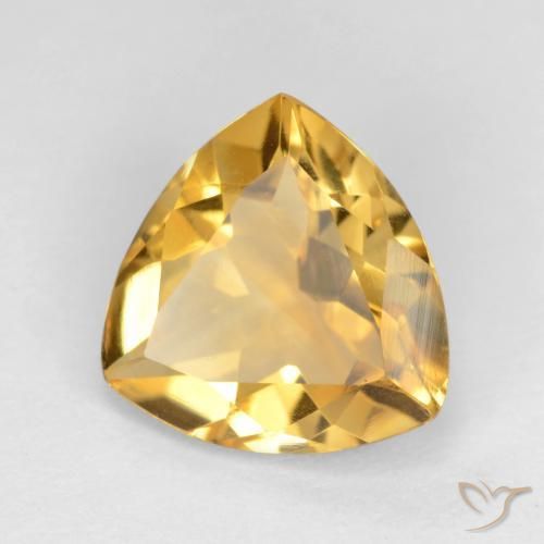 1.75 ct Golden Citrine Stone, Natural Citrine in Trillion Facet Shape for Sale