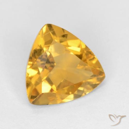 1.39 ct Golden Citrine Stone, Natural Citrine in Trillion Facet Shape for Sale