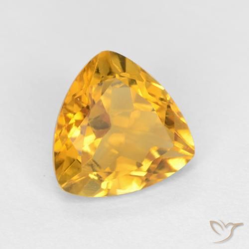 1.50 ct Golden Citrine Stone, Natural Citrine in Trillion Facet Shape for Sale