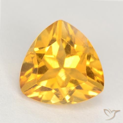 1.31ct Natural Medium Golden Citrine, Trillion, VS