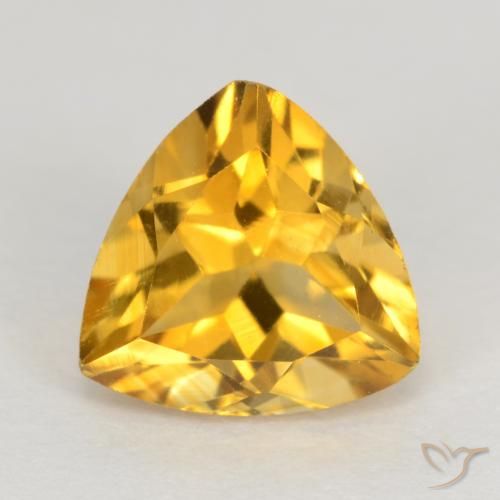 Medium Golden Citrino Gem - 1.2ct Sfaccettatura trilliant (ID: 545772)