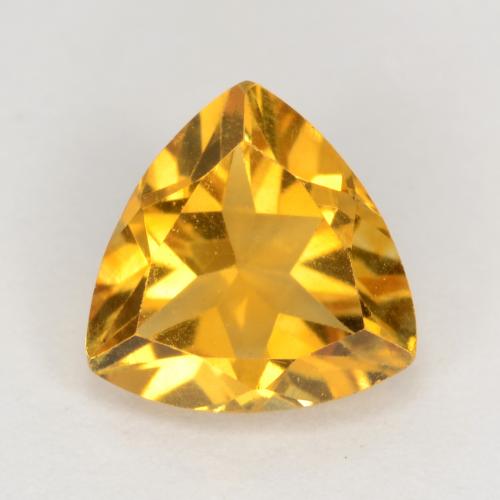 1.01 ct Golden Citrine Gemstone, Citrine Gem in Trillion Facet Shape for Sale.