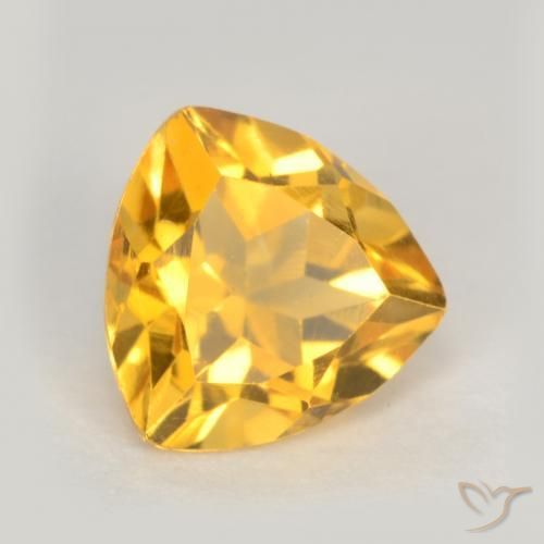1.10 ct Golden Citrine Stone, Natural Citrine in Trillion Facet Shape for Sale
