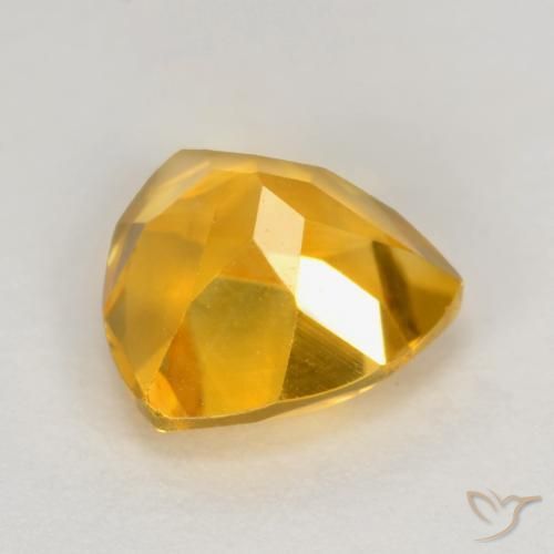 Citrine Gemstone in 7 x 7 mm (calibrated) Size for Sale, Citrine Stone in Medium Gold Color