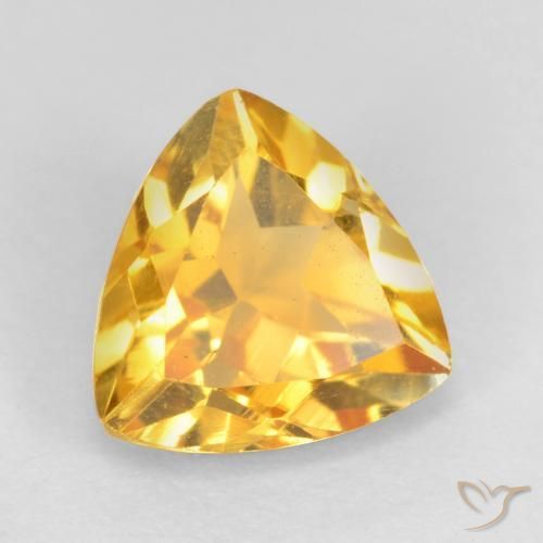 1.11 ct Golden Citrine Stone, Natural Citrine in Trillion Facet Shape for Sale