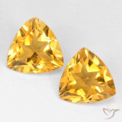 2.14ctw Natural Golden Orange Citrine, Trillion, VS