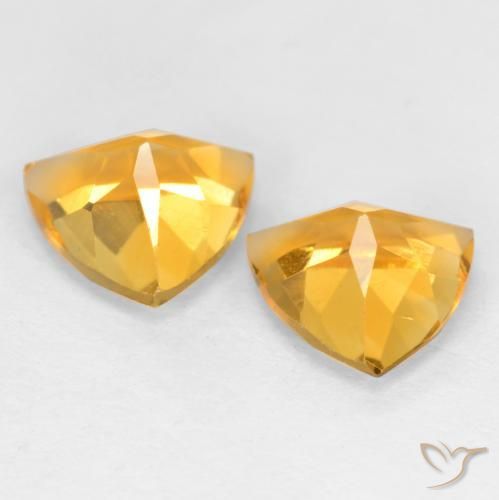 Citrine Gemstones in 7 x 7 mm (calibrated) Size for Sale, Citrine Stones in Golden Orange Color