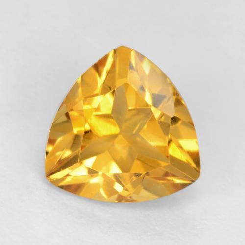 Deep Golden Orange Citrine Gem - 1.2ct Trillion Facet (ID: 546163)