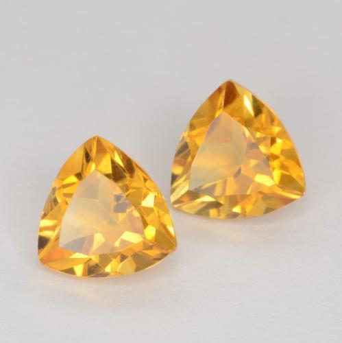 Medium Golden Citrine Gem - 1.2ct Trillion Facet (ID: 546297)