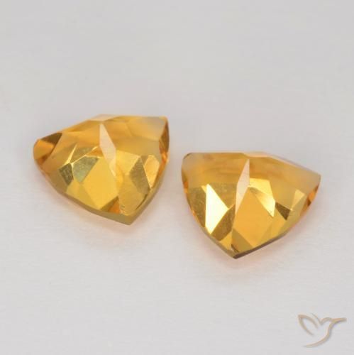 Citrine Gemstones in 7 x 7 mm (calibrated) Size for Sale, Citrine Stones in Golden Orange Color