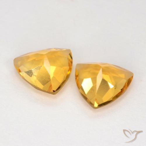 Citrine Gemstones in 7 x 7 mm (calibrated) Size for Sale, Citrine Stones in Medium Golden Color