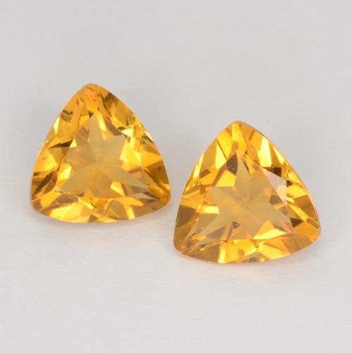 Deep Golden Orange Citrine Gem - 0.9ct Trillion Facet (ID: 546303)
