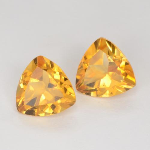 Dark Golden Цитрин Камень - 1.1ct Огранка Триллион Фасетная (ID: 546304)