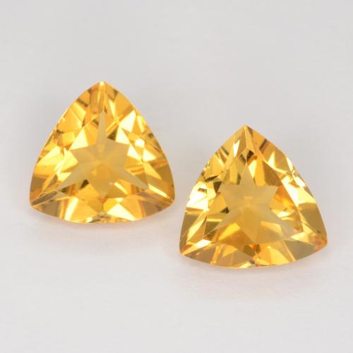 Medium Golden Citrin Edelstein - 0.9ct Trillantschliff (ID: 546305)