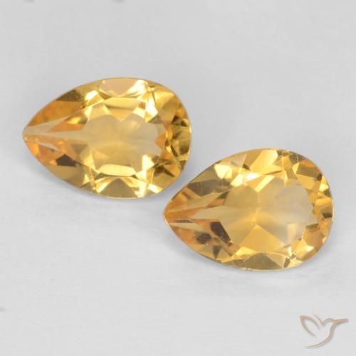 1.25 ct Yellow Citrine, 7.1 x 5.1 mm Pear Cut From Brazil, Photo A