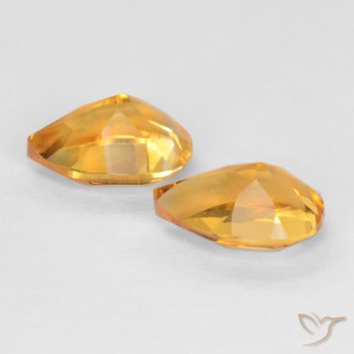 Citrine Gemstones in 7.2 x 5.2 mm Size for Sale, Citrine Stones in Dark Orange-Gold Color