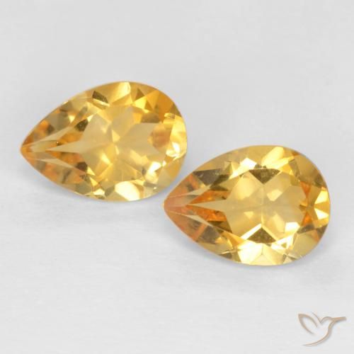 Deep Golden Orange Цитрин Камень - 0.6ct Фасетная Груша (ID: 546342)