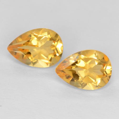 Deep Golden Orange Citrine Gem - 0.6ct Pear Facet (ID: 546343)
