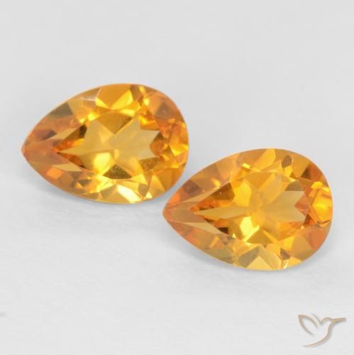 1.39 ct Yellow Citrine, 7.1 x 5.1 mm Pear Cut From Brazil, Photo A