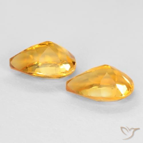 Citrine Gemstones in 7 x 5 mm (calibrated) Size for Sale, Citrine Stones in Deep Orange-Gold Color
