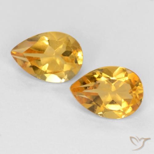 1.29 ct Yellow Citrine, 7.1 x 5.1 mm Pear Cut From Brazil, Photo A