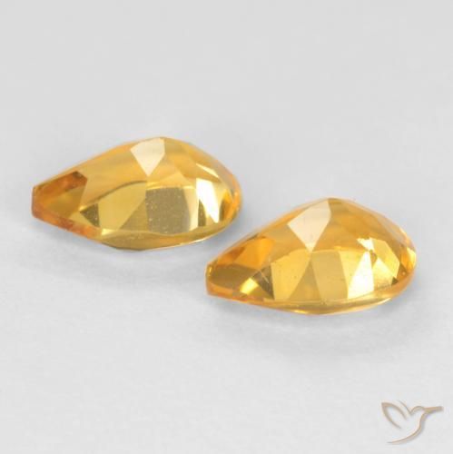 Citrine Gemstones in 7 x 5 mm (calibrated) Size for Sale, Citrine Stones in Medium-Dark Golden Color