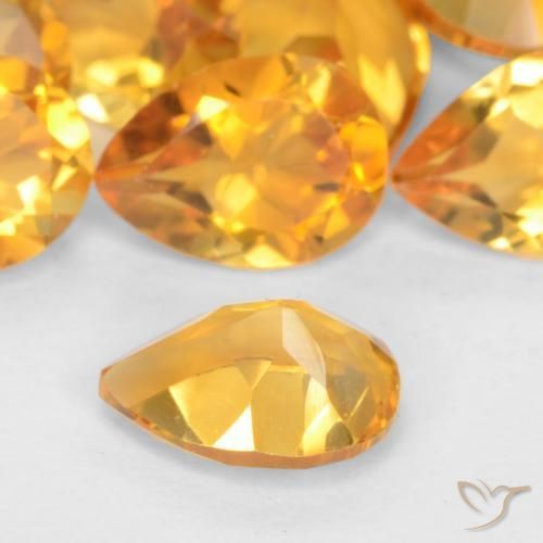 Citrine Gemstones in 7 x 5 mm (calibrated) Size for Sale, Citrine Stones in Orange-Gold Color