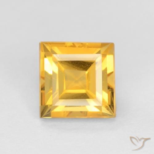 1.75 ct Yellow Citrine, 6.9 x 6.8 mm Square Cut From Brazil, Photo A