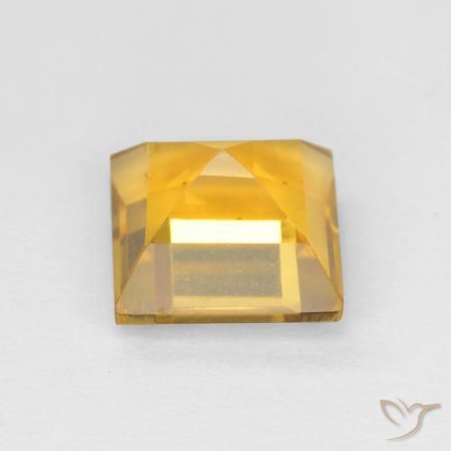 Citrine Gemstone in 7 x 7 mm (calibrated) Size for Sale, Citrine Stone in Medium Golden Color