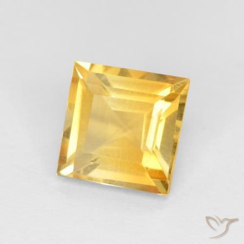 1.19 ct Golden Citrine Stone, Natural Citrine in Square Facet Shape for Sale