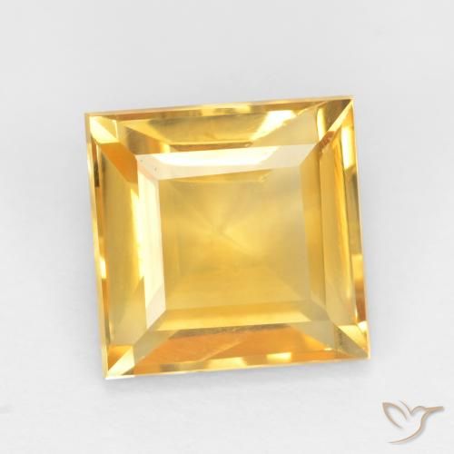 3.19ct Natural Medium Gold Citrine, Square, VS