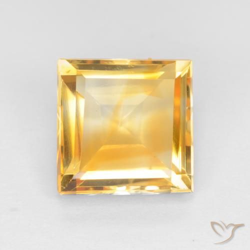 3.41ct Natural Bright Gold Citrine, Square, VS