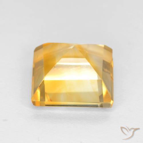 Citrine Gemstone in 9 x 9 mm (calibrated) Size for Sale, Citrine Stone in Bright Gold Color