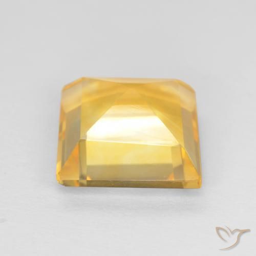 Citrine Gemstone in 9 x 9 mm (calibrated) Size for Sale, Citrine Stone in Top Gold Color