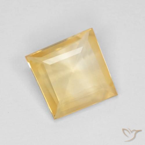 1.17 ct Golden Citrine Stone, Natural Citrine in Square Facet Shape for Sale
