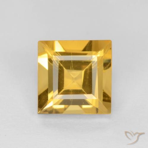 1.49ct Natural Medium Golden Citrine, Square, VS