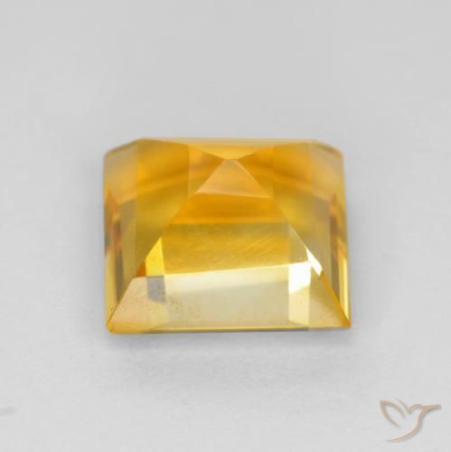 Citrine Gemstone in 8 x 8 mm (calibrated) Size for Sale, Citrine Stone in Medium Gold Color