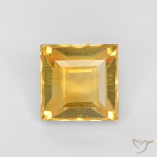 1.46ct Natural Medium Gold Citrine, Square, VS