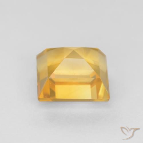 Citrine Gemstone in 6.6 x 6.5 mm Size for Sale, Citrine Stone in Medium Gold Color