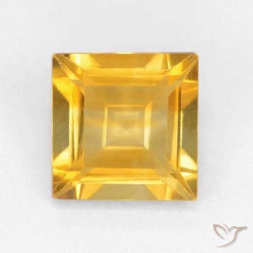 1.44ct Natural Golden Orange Citrine, Square, VS