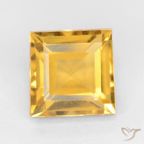 1.51ct Natural Golden Orange Citrine, Square, VS