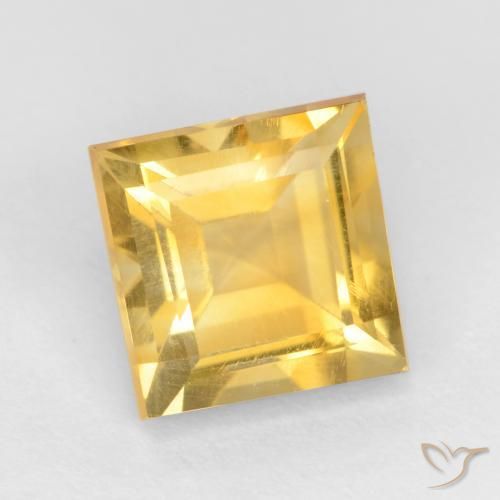 1.42 ct Golden Citrine Stone, Natural Citrine in Square Facet Shape for Sale