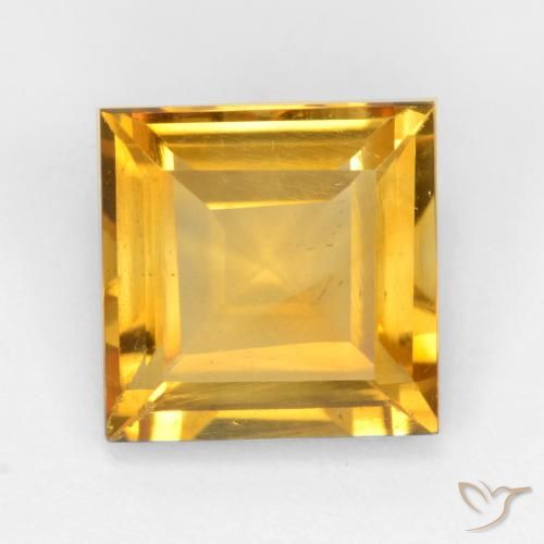 3.06ct Natural Medium Golden Citrine, Square, VS