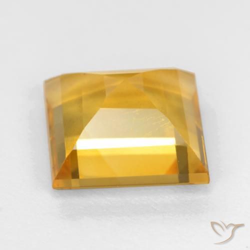 Citrine Gemstone in 9 x 9 mm (calibrated) Size for Sale, Citrine Stone in Medium Golden Color