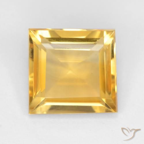 2.87ct Natural Bright Gold Citrine, Square, VS