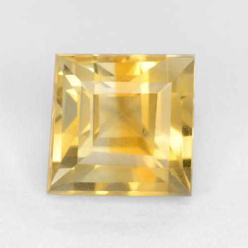 Medium Gold Цитрин Камень - 1.5ct Фасетный Квадрат (ID: 546491)