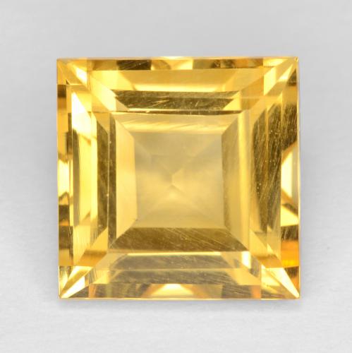 Medium Golden Цитрин Камень - 3.3ct Фасетный Квадрат (ID: 546529)