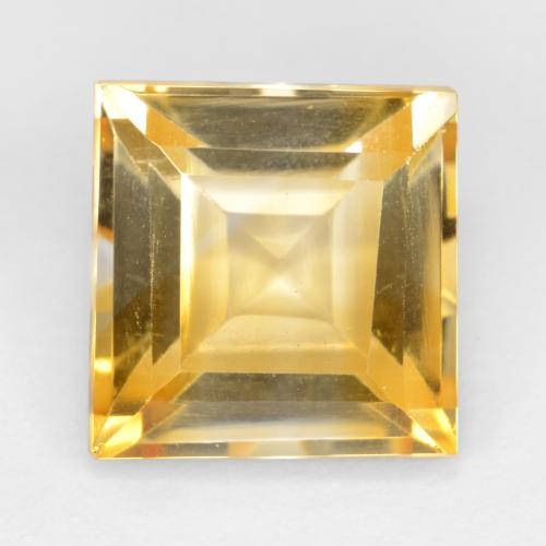 Medium Gold Citrine Gem - 3.3ct Square Facet (ID: 546530)
