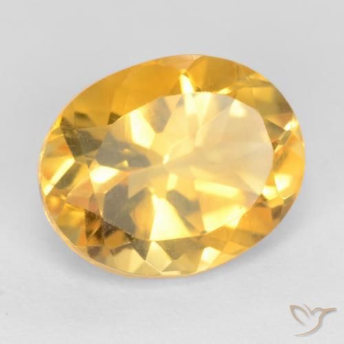 3.65 ct Golden Citrine Stone, Natural Citrine in Oval Facet Shape for Sale
